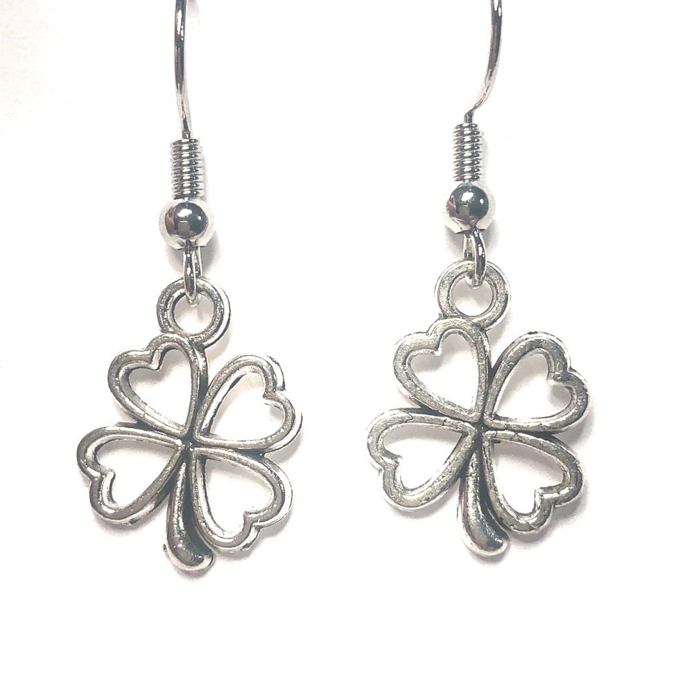 Handmade Silver Color Shamrock Clover  Earrings Women St. Patrick’s Day Gift